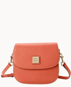 Dooney & Bourke The Saffiano Collection|Textured Leather<Saffiano Saddle Bag Coral