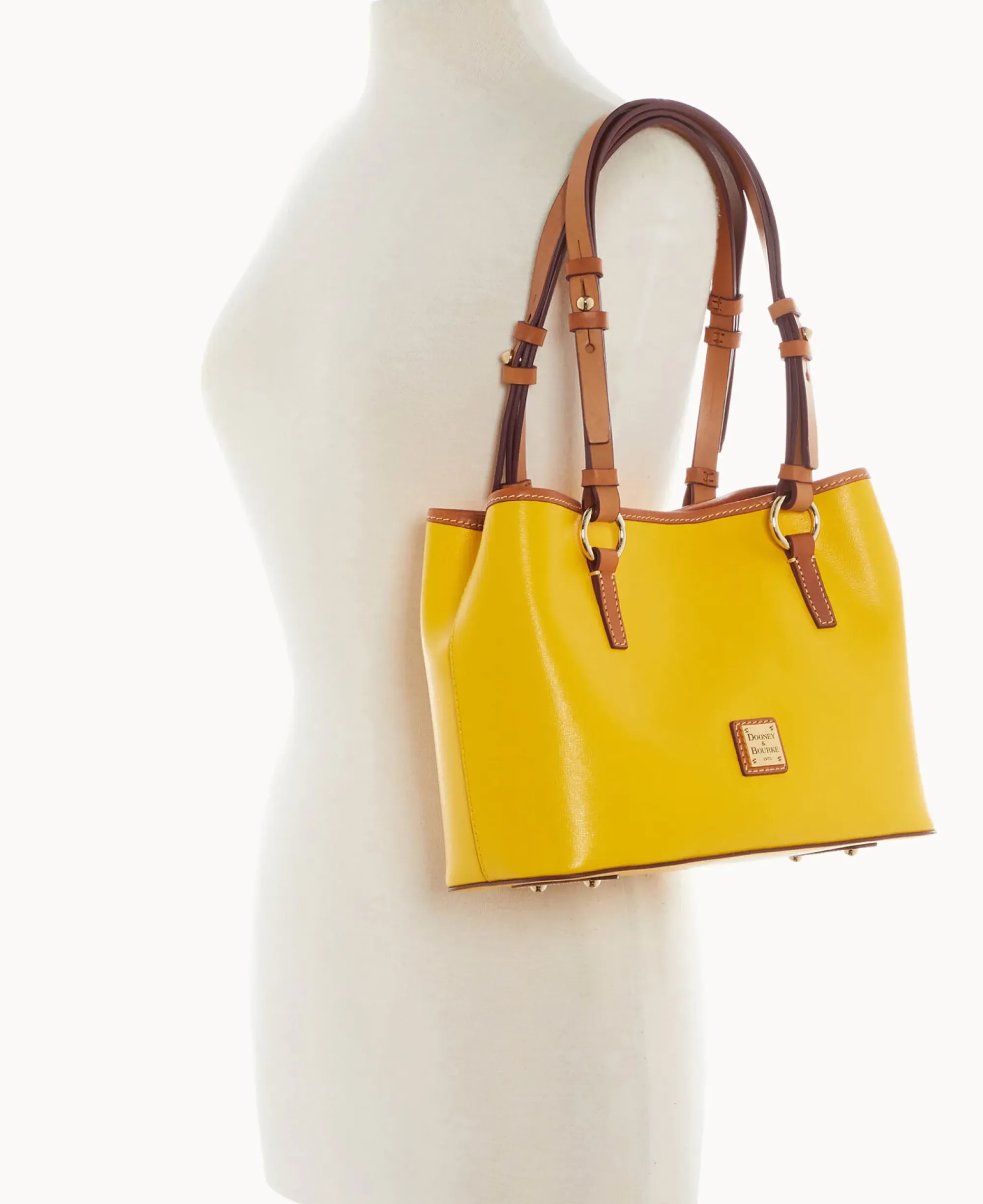 Dooney & Bourke The Saffiano Collection|Textured Leather<Saffiano Small Briana with Pouch Forsythia