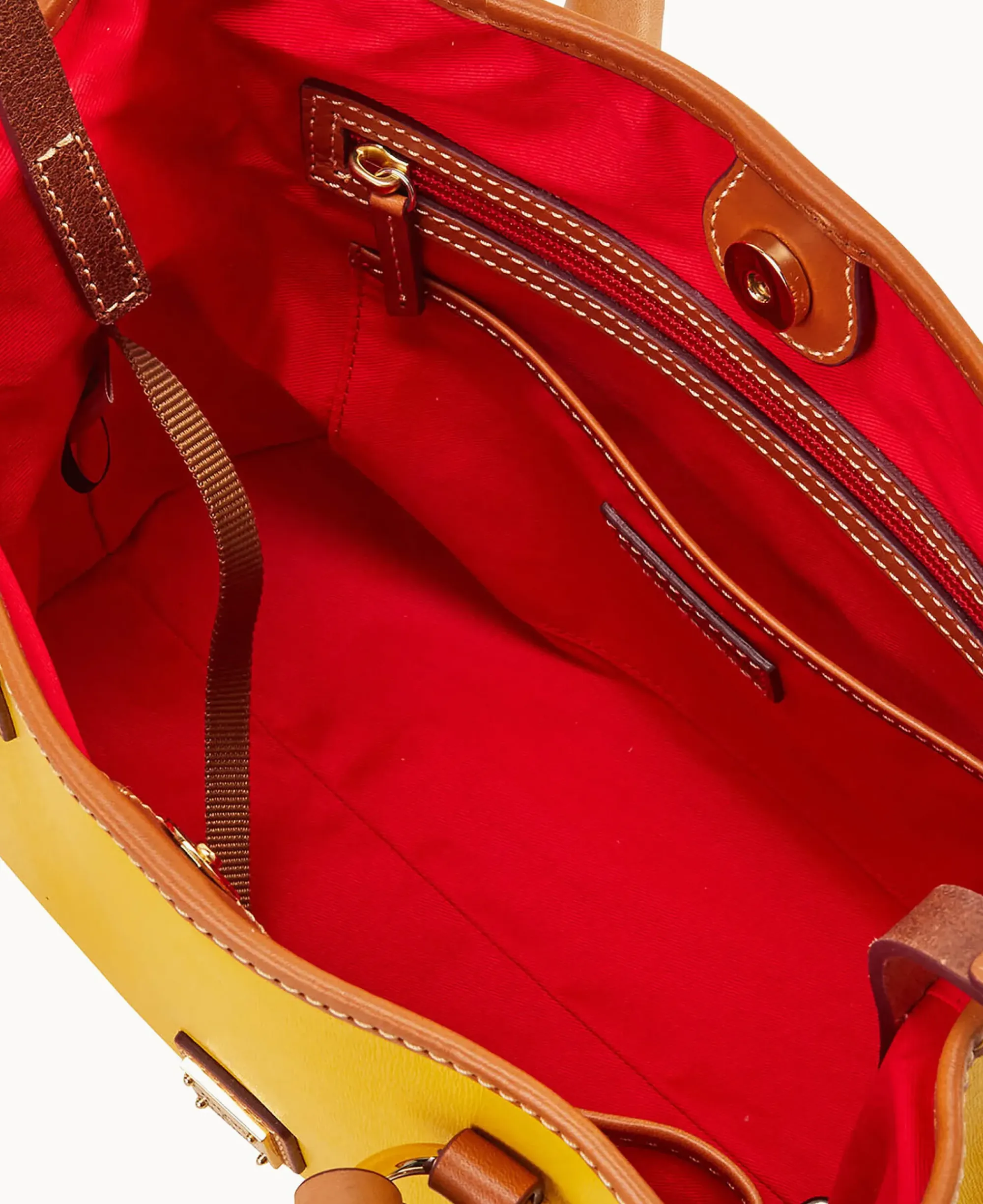 Dooney & Bourke The Saffiano Collection|Textured Leather<Saffiano Small Briana with Pouch Forsythia
