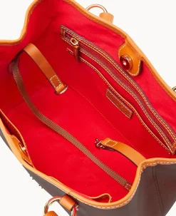 Dooney & Bourke The Saffiano Collection|Textured Leather<Saffiano Small Briana with Pouch Amber