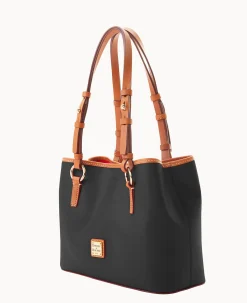Dooney & Bourke The Saffiano Collection|Textured Leather<Saffiano Small Briana with Pouch Black