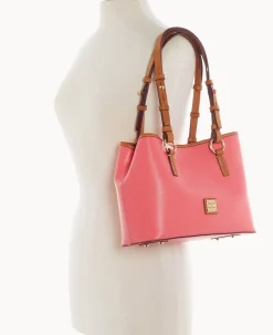 Dooney & Bourke The Saffiano Collection|Textured Leather<Saffiano Small Briana with Pouch Bubble Gum