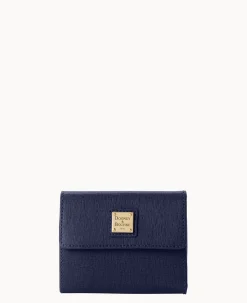 Dooney & Bourke The Saffiano Collection|Grab and Go<Saffiano Small Flap Credit Card Wallet Marine