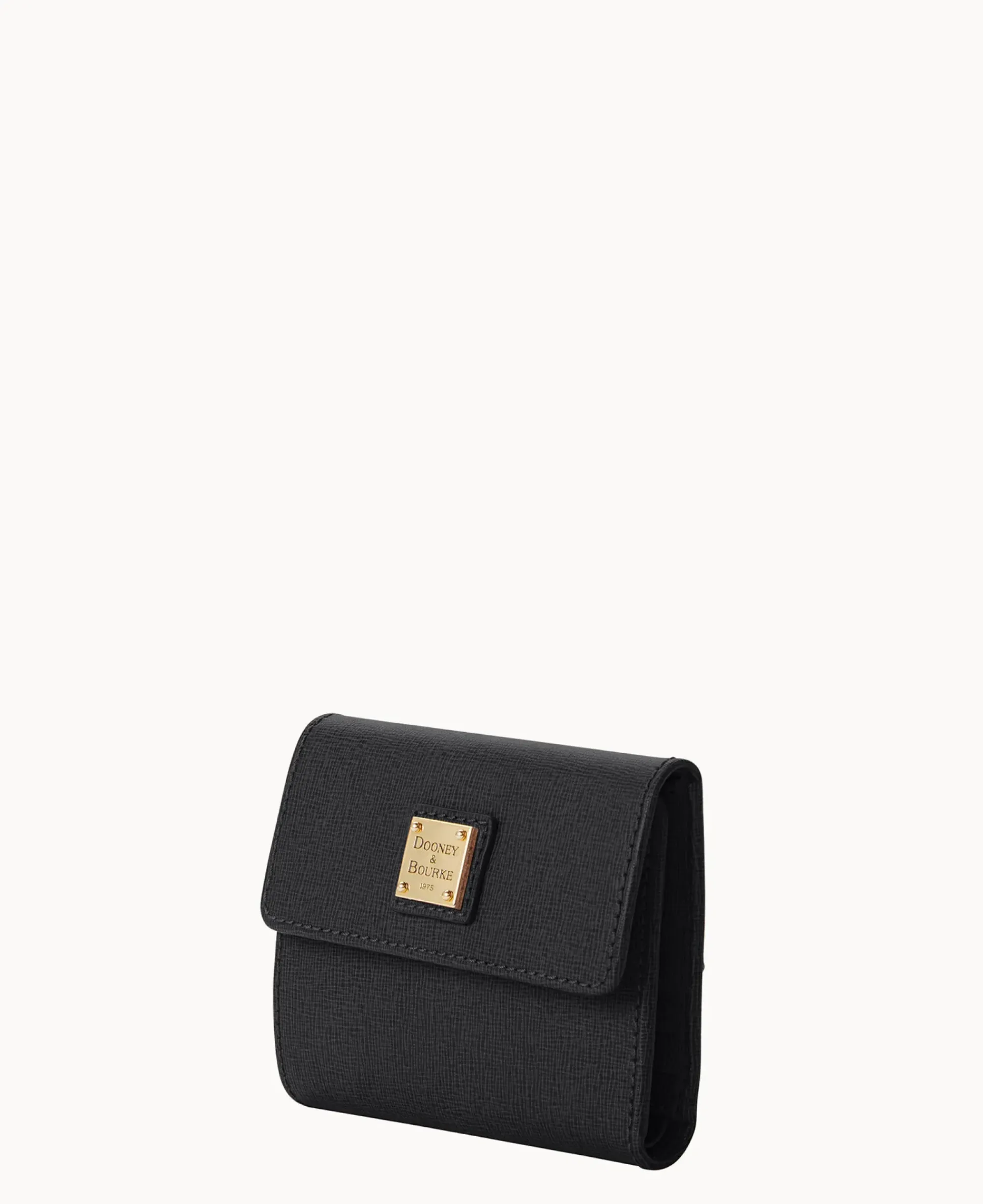 Dooney & Bourke The Saffiano Collection|Grab and Go<Saffiano Small Flap Credit Card Wallet Black