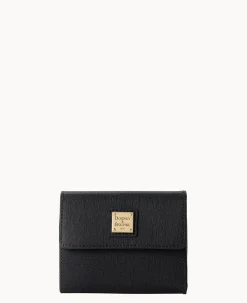 Dooney & Bourke The Saffiano Collection|Grab and Go<Saffiano Small Flap Credit Card Wallet Black
