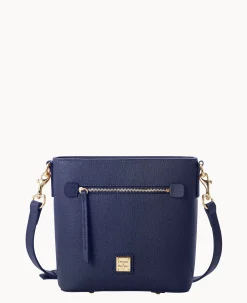 Dooney & Bourke The Saffiano Collection|Textured Leather<Saffiano Small Zip Crossbody Marine
