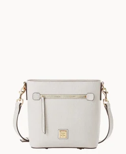 Dooney & Bourke The Saffiano Collection|Textured Leather<Saffiano Small Zip Crossbody Ecru