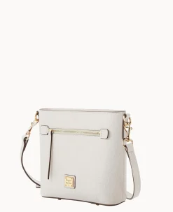 Dooney & Bourke The Saffiano Collection|Textured Leather<Saffiano Small Zip Crossbody Ecru