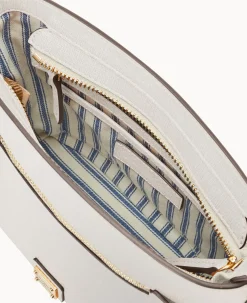 Dooney & Bourke The Saffiano Collection|Textured Leather<Saffiano Small Zip Crossbody Ecru