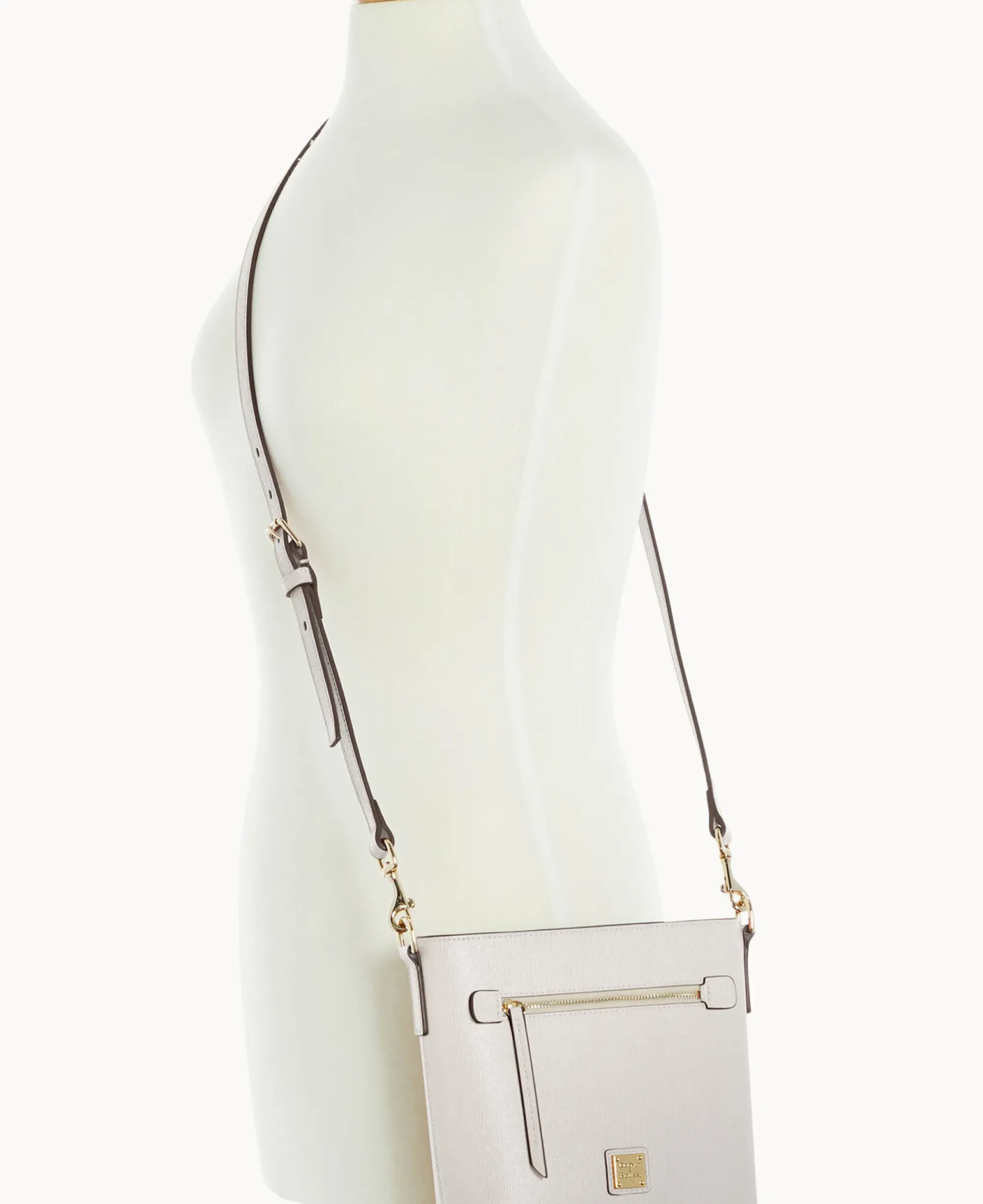 Dooney & Bourke The Saffiano Collection|Textured Leather<Saffiano Small Zip Crossbody Ecru