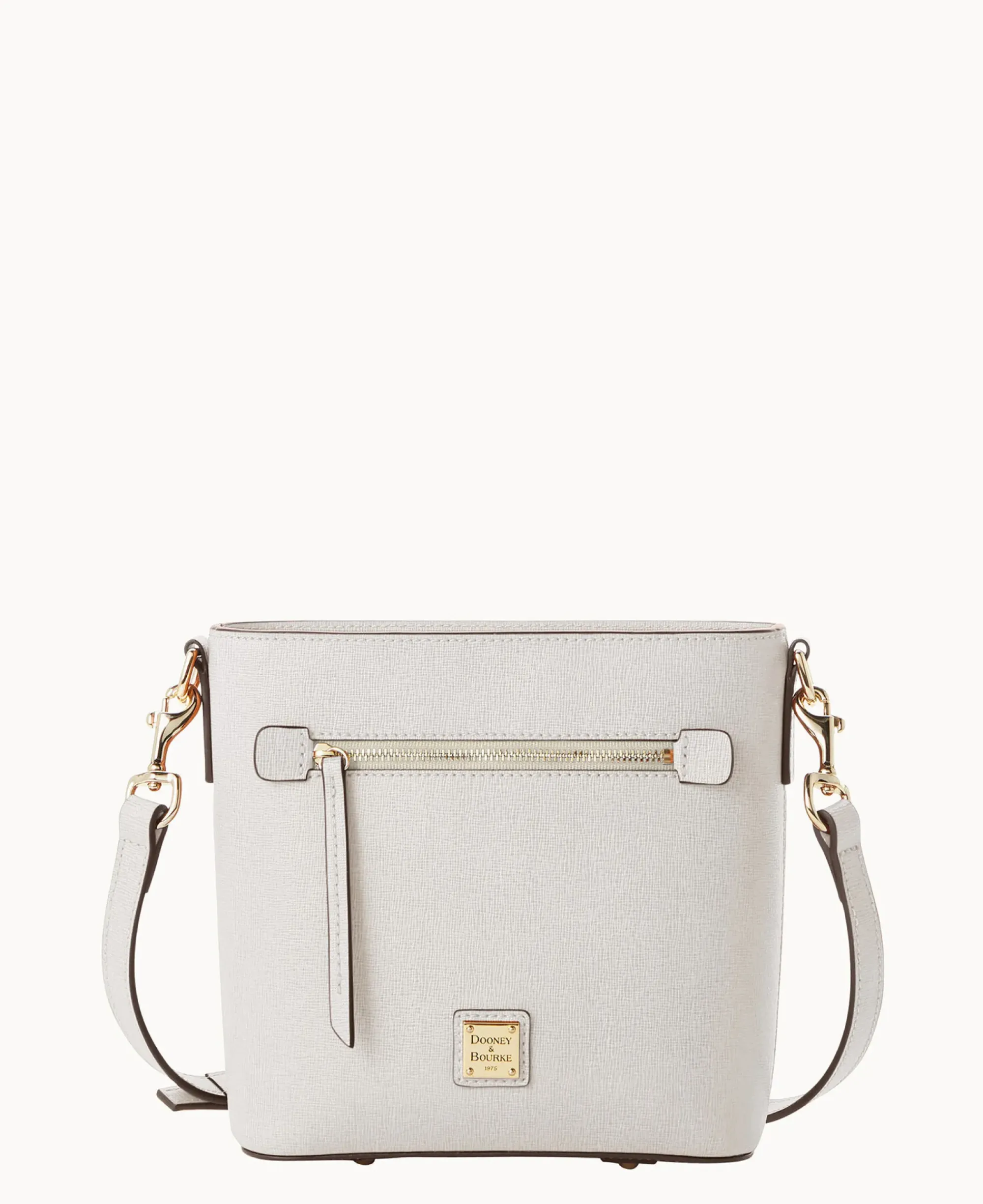 Dooney & Bourke The Saffiano Collection|Textured Leather<Saffiano Small Zip Crossbody Ecru