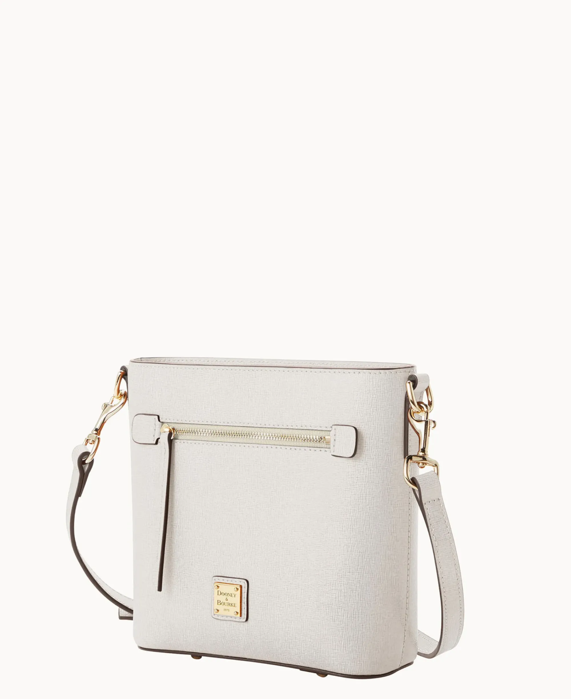 Dooney & Bourke The Saffiano Collection|Textured Leather<Saffiano Small Zip Crossbody Ecru