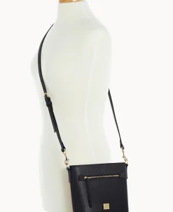 Dooney & Bourke The Saffiano Collection|Textured Leather<Saffiano Small Zip Crossbody Black