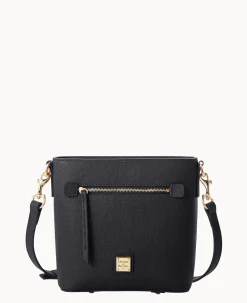 Dooney & Bourke The Saffiano Collection|Textured Leather<Saffiano Small Zip Crossbody Black