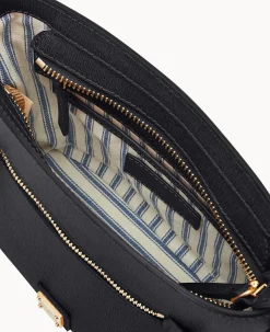 Dooney & Bourke The Saffiano Collection|Textured Leather<Saffiano Small Zip Crossbody Black