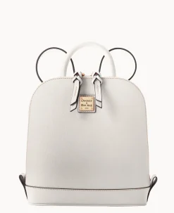 Dooney & Bourke The Saffiano Collection|Textured Leather<Saffiano Small Zip Pod Backpack Ecru