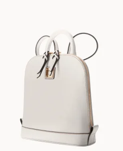 Dooney & Bourke The Saffiano Collection|Textured Leather<Saffiano Small Zip Pod Backpack Ecru