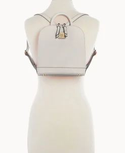 Dooney & Bourke The Saffiano Collection|Textured Leather<Saffiano Small Zip Pod Backpack Ecru