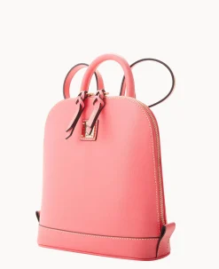 Dooney & Bourke The Saffiano Collection|Textured Leather<Saffiano Small Zip Pod Backpack Bubble Gum
