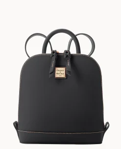Dooney & Bourke The Saffiano Collection|Textured Leather<Saffiano Small Zip Pod Backpack Black