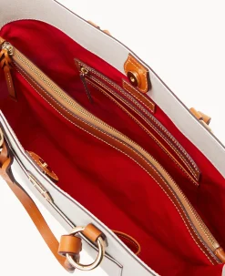 Dooney & Bourke Ready For the Getaway|Textured Leather<Saffiano Tammy Tote Ecru