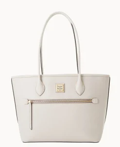 Dooney & Bourke The Saffiano Collection|Textured Leather<Saffiano Tote Ecru