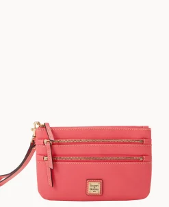 Dooney & Bourke The Saffiano Collection|Grab and Go<Saffiano Triple Zip Wristlet Bubble Gum