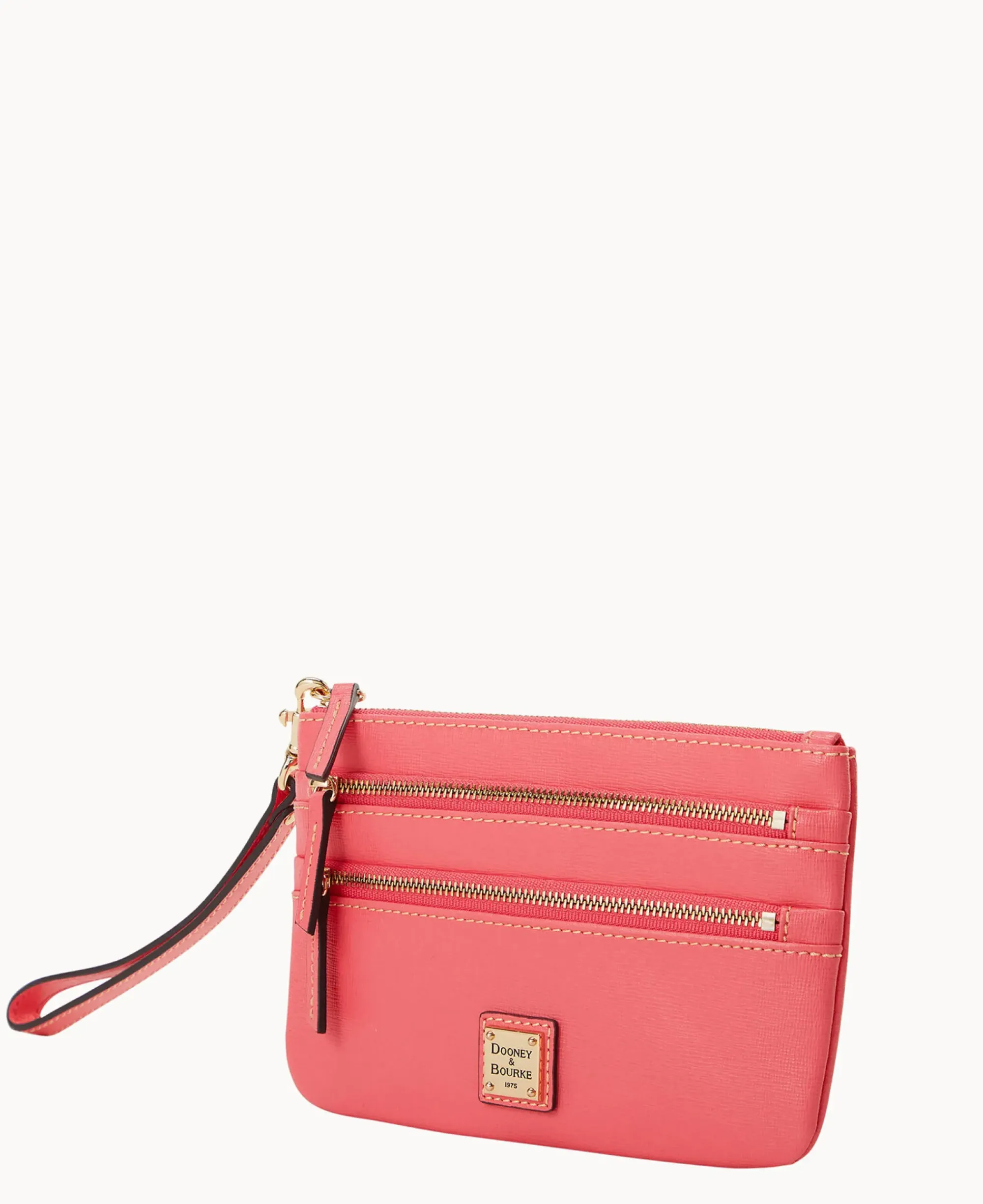 Dooney & Bourke The Saffiano Collection|Grab and Go<Saffiano Triple Zip Wristlet Bubble Gum