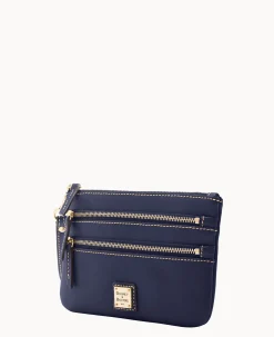 Dooney & Bourke The Saffiano Collection|Grab and Go<Saffiano Triple Zip Wristlet Marine
