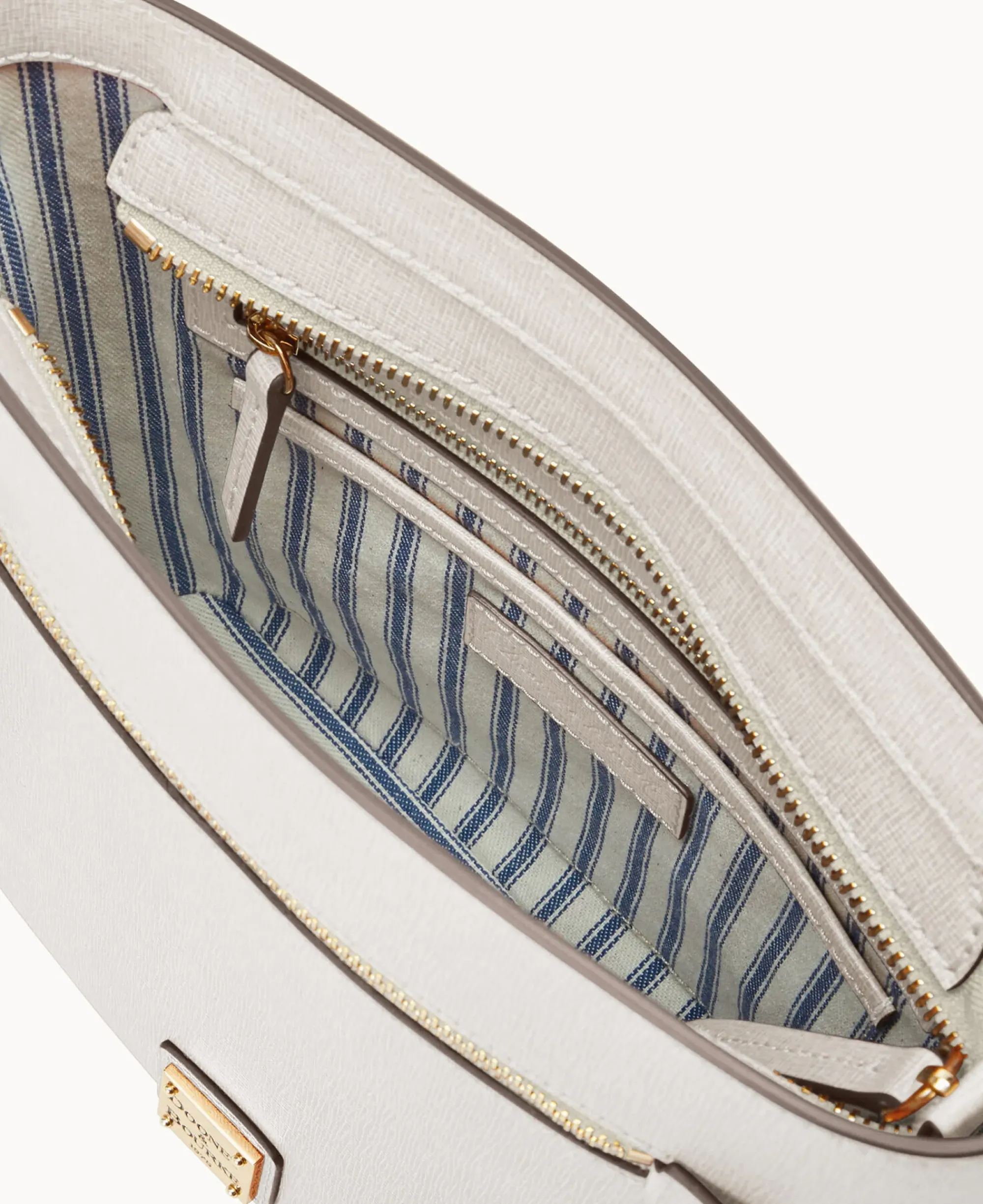 Dooney & Bourke The Saffiano Collection|Textured Leather<Saffiano Zip Crossbody Ecru