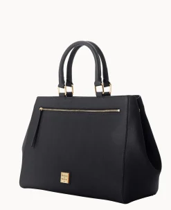 Dooney & Bourke The Saffiano Collection|Ready For the Getaway<Saffiano Zip Satchel Black