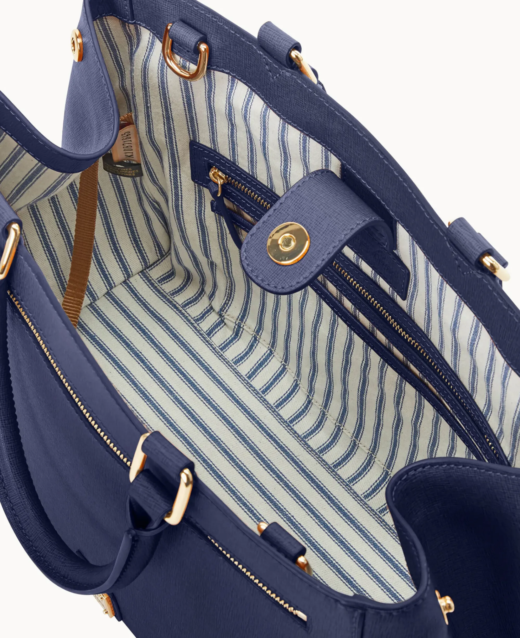 Dooney & Bourke The Saffiano Collection|Ready For the Getaway<Saffiano Zip Satchel Marine