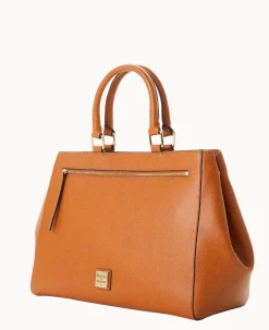 Dooney & Bourke The Saffiano Collection|Ready For the Getaway<Saffiano Zip Satchel Natural
