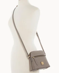 Dooney & Bourke Pebbled Leather|Mini Bags<Sorrento Zip Domed Crossbody Smoke Grey