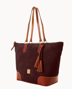 Dooney & Bourke Textured Leather|Shoulder Bags<Suede Career Tote Wine