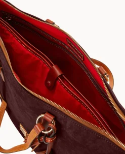 Dooney & Bourke Textured Leather|Shoulder Bags<Suede Career Tote Wine