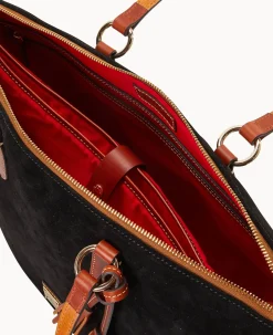 Dooney & Bourke Textured Leather|Shoulder Bags<Suede Career Tote Black