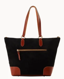 Dooney & Bourke Textured Leather|Shoulder Bags<Suede Career Tote Black