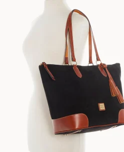 Dooney & Bourke Textured Leather|Shoulder Bags<Suede Career Tote Black