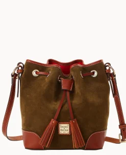 Dooney & Bourke Textured Leather|Mini Bags<Suede Crossbody Drawstring Olive