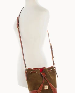 Dooney & Bourke Textured Leather|Mini Bags<Suede Crossbody Drawstring Olive