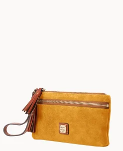 Dooney & Bourke Grab and Go|Wristlets<Suede Double Zip Wristlet Chamois