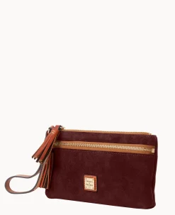 Dooney & Bourke Grab and Go|Wristlets<Suede Double Zip Wristlet Wine