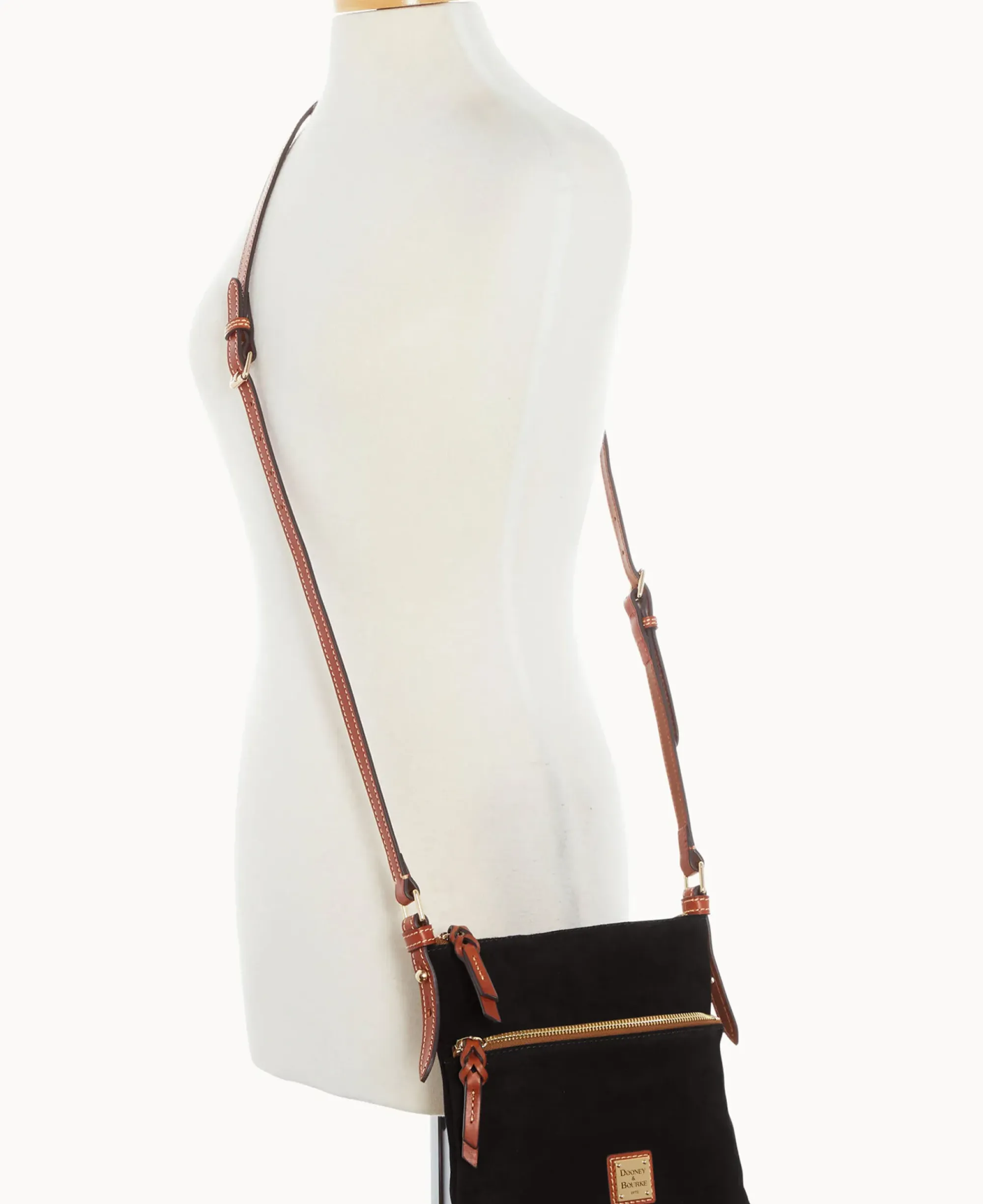 Dooney & Bourke Textured Leather|Mini Bags<Suede Letter Carrier Black