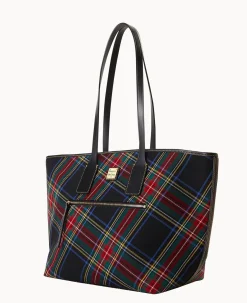 Dooney & Bourke Printed Fabric|Shoulder Bags<Tartan Tote Black
