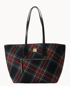 Dooney & Bourke Printed Fabric|Shoulder Bags<Tartan Tote Black