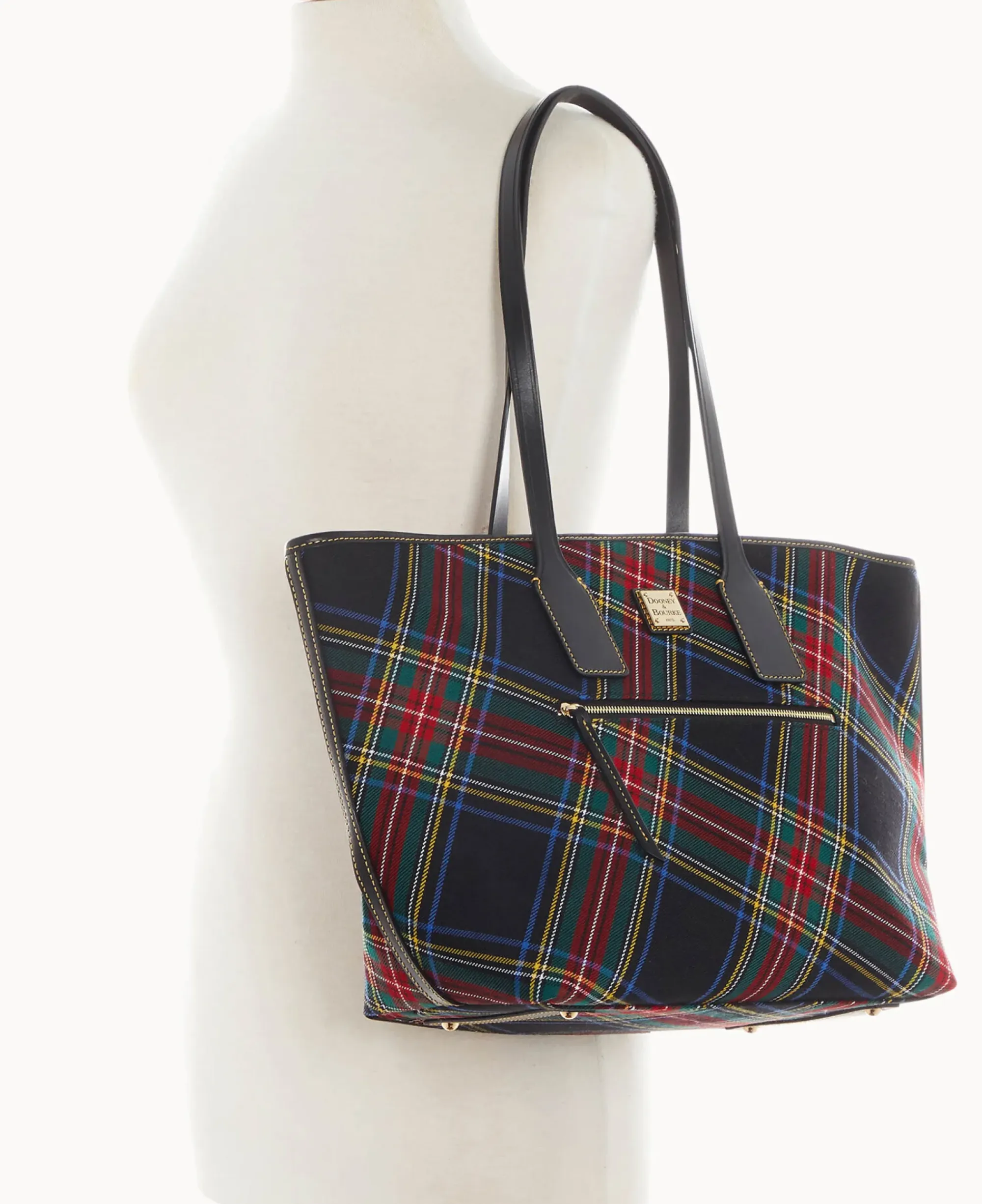 Dooney & Bourke Printed Fabric|Shoulder Bags<Tartan Tote Black