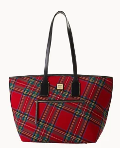 Dooney & Bourke Printed Fabric|Shoulder Bags<Tartan Tote Red