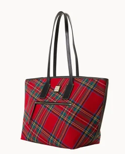 Dooney & Bourke Printed Fabric|Shoulder Bags<Tartan Tote Red