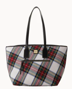 Dooney & Bourke Printed Fabric|Shoulder Bags<Tartan Tote White